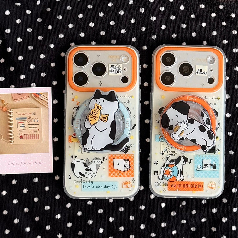 Boite de téléphone de dessin animé pour chats et chiens tachetés