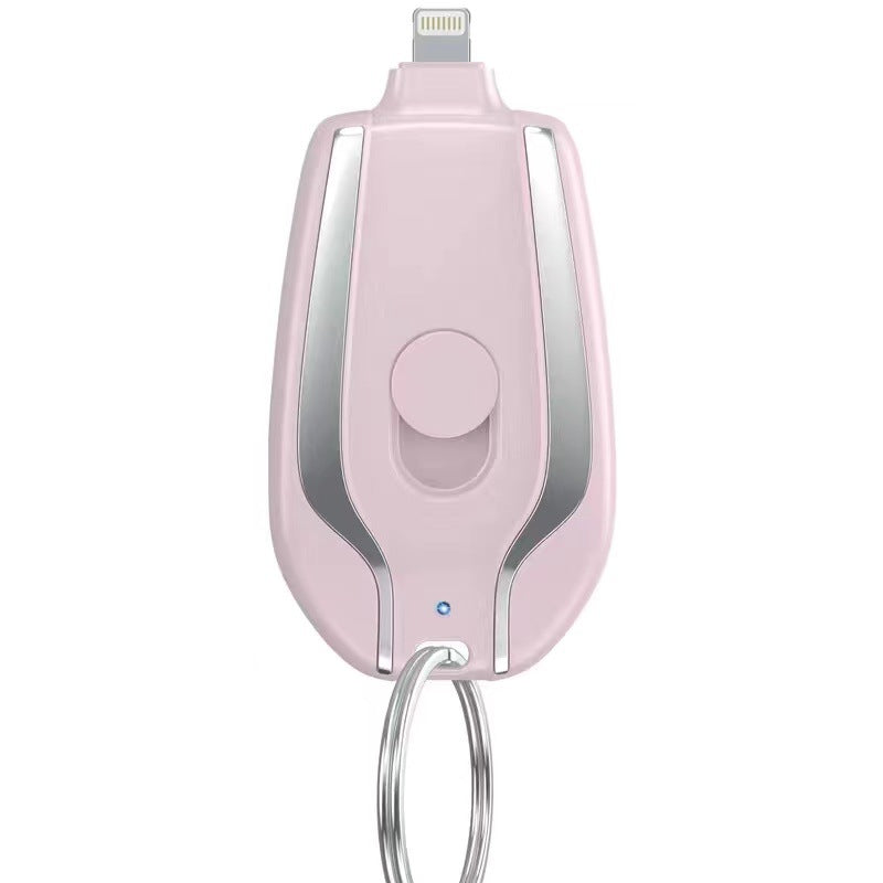 Porte-clés Banque de recharge sans fil Portable 1500 Mah Alimentation d'urgence Téléscopique Petit M
