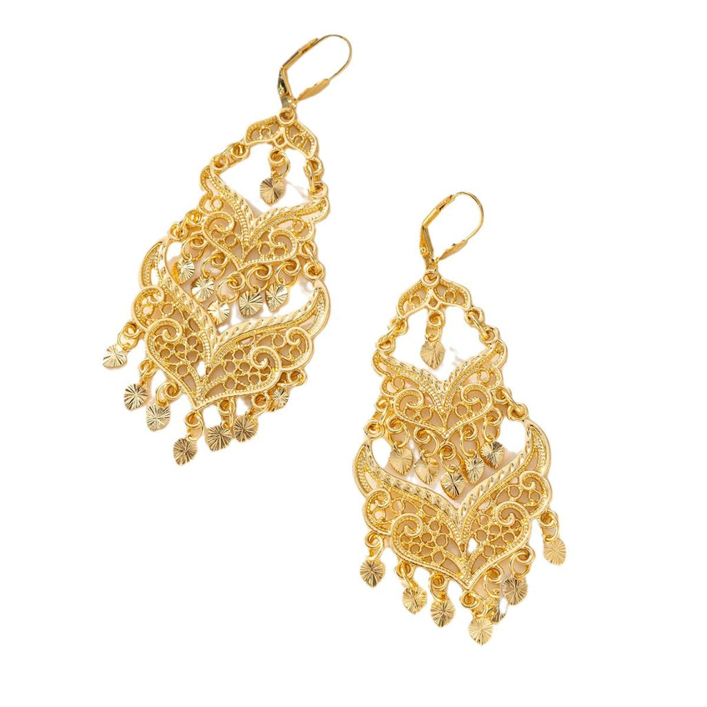 Boucles d'oreilles du Moyen-Orient plaquées or
