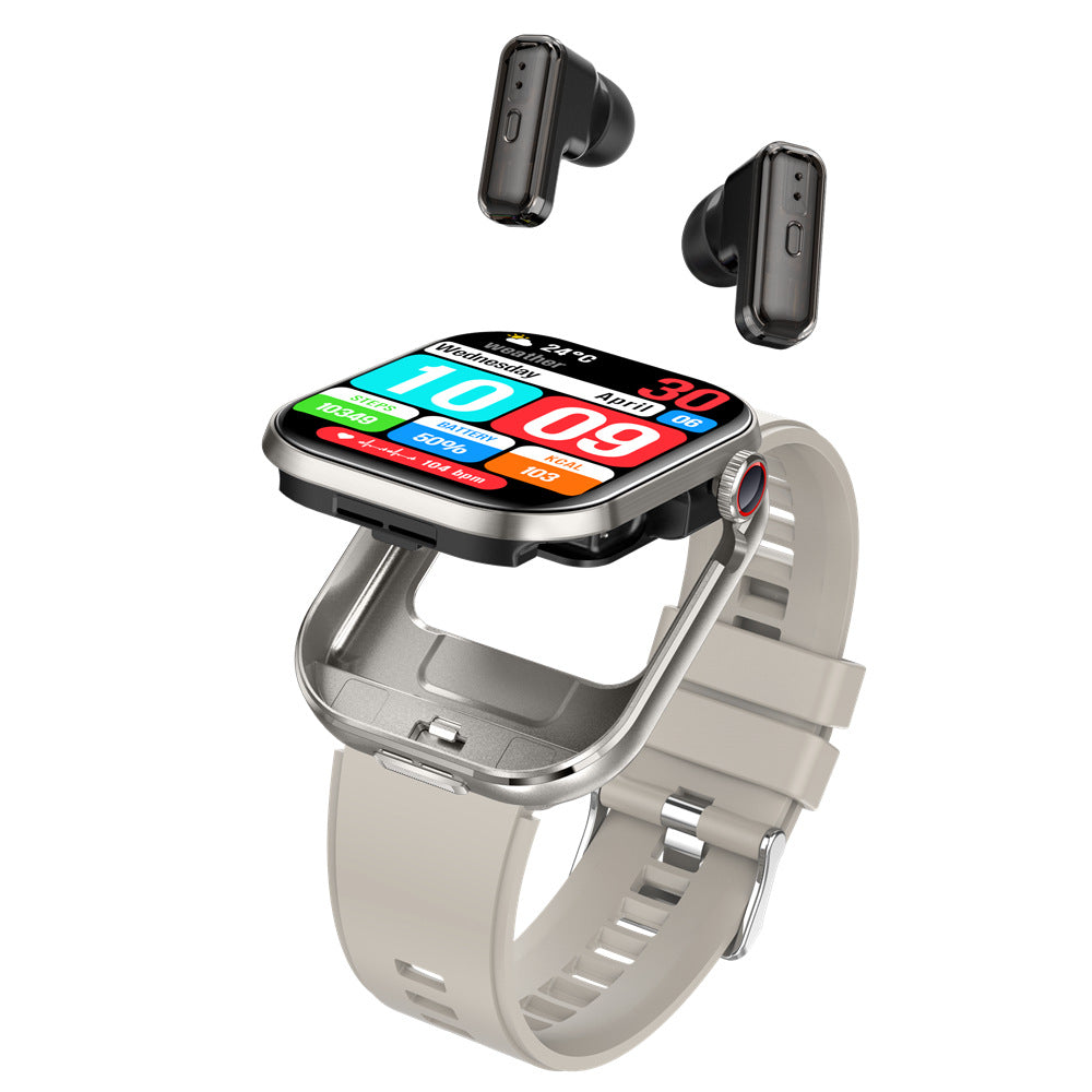 T99 Téléphones d'écoute TWS Watch 2-en-1 Bluetooth appelant la surveillance de la fréquence cardiaque