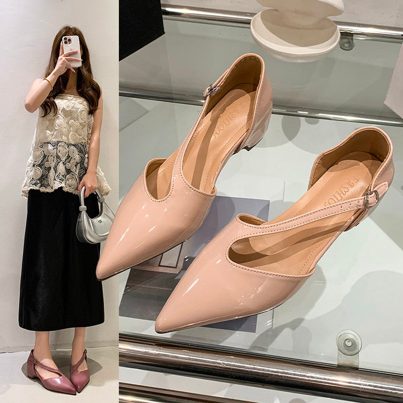 Femmes Pompes à talon à pointe pointe française à basse coupe