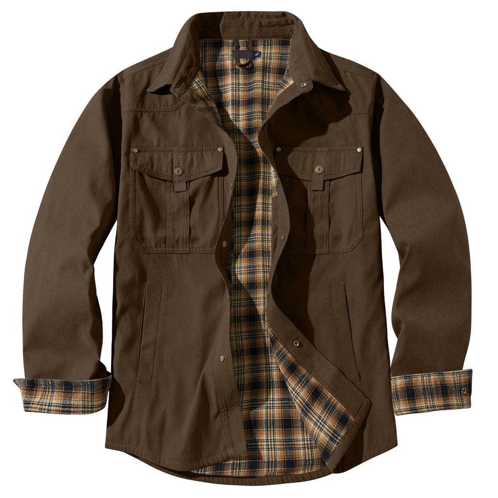 Homme Plus Taille Laps Plaid Flannel Casual Veste European American Retro Western Style Jac