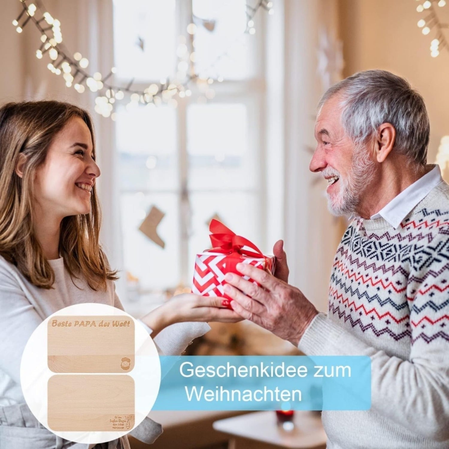 Cadeau papa Cadeau de Noël Cadeau papa Conseil de petit-déjeuner Meilleur papa Cadeaux Conseil de petit-déjeuner en bois