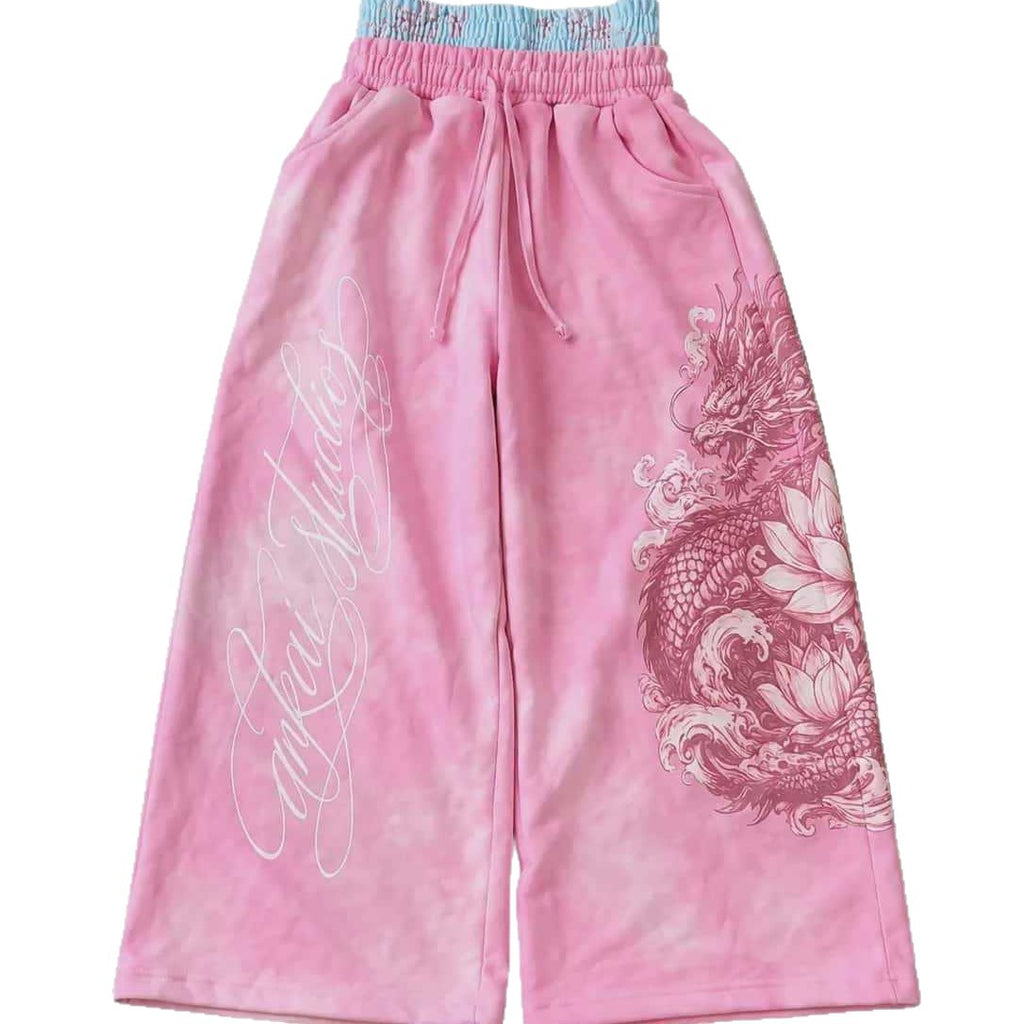 Joggers à double bande imprimé Lotus Unisex Design