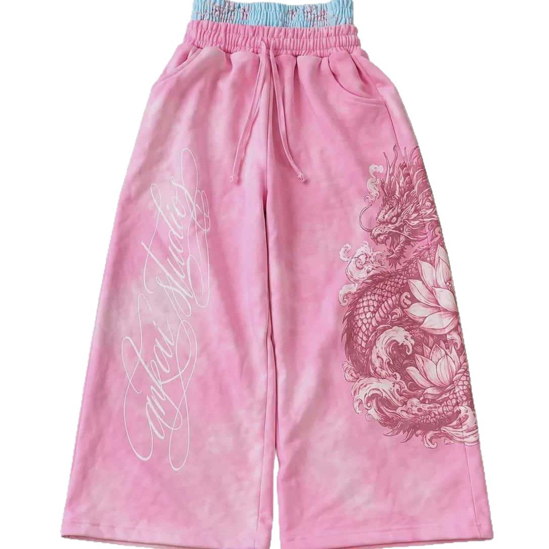 Joggers à double bande imprimé Lotus Unisex Design