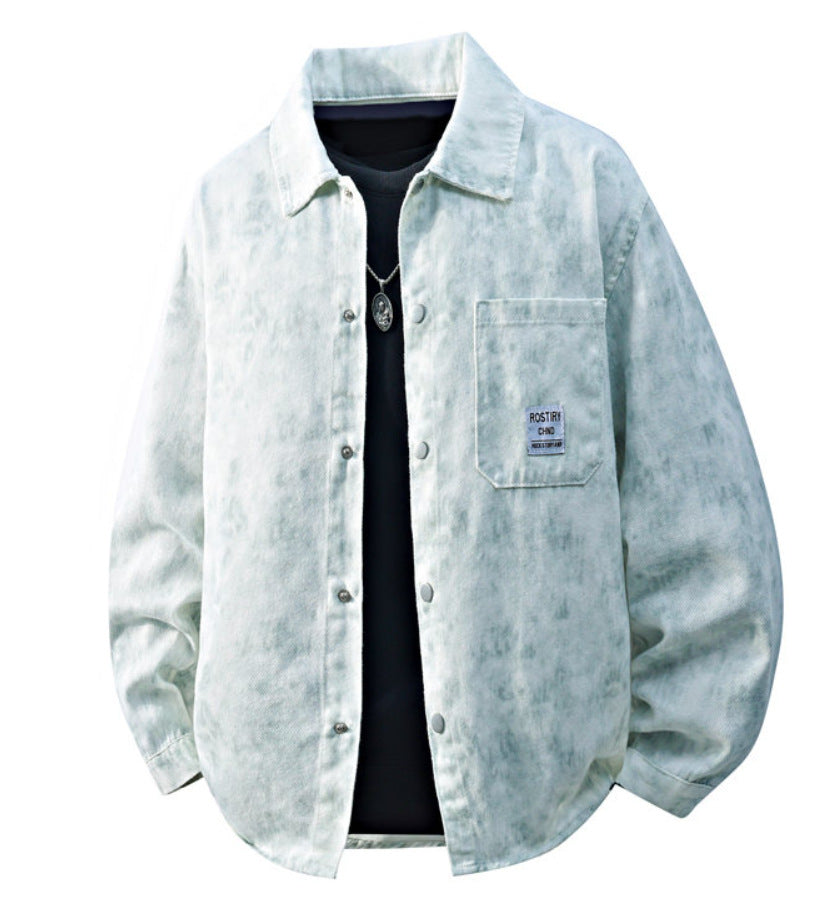 Tie-dye Veste Denim Hommes Top Outerwear