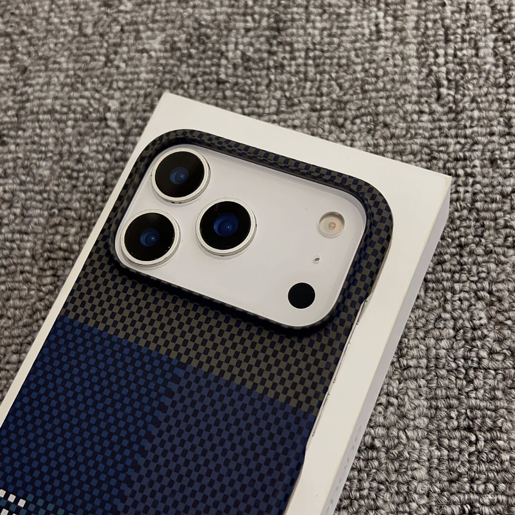 Boîtier de téléphone magnétique en fibre de carbone Kevlar