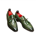 Chaussures de Tassel Vert PU pour hommes de style britannique