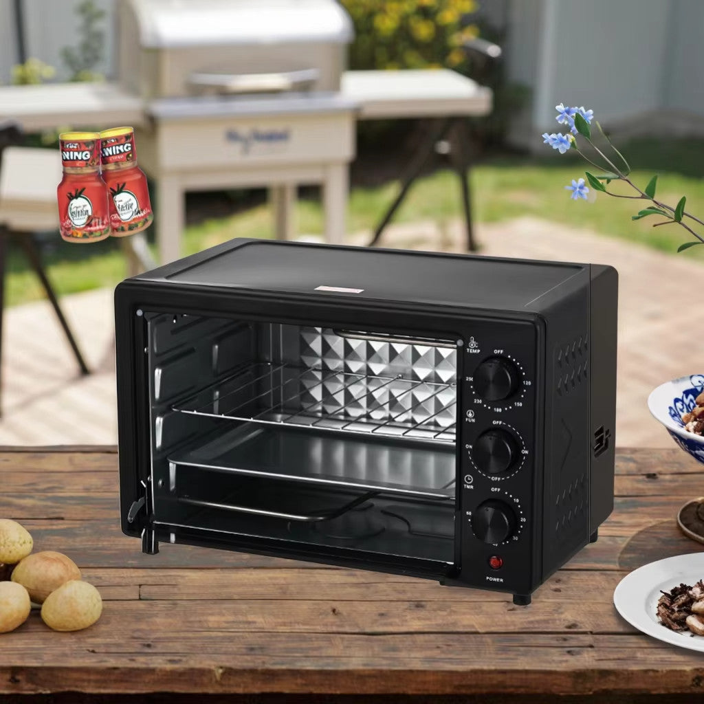 22L Electric Oven Grill Countertop Mini Toaster Pizza Oven with Temp Timer
