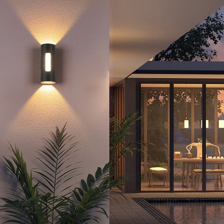 Lampe murale extérieure Led double tête vers le haut et vers le bas lumineux