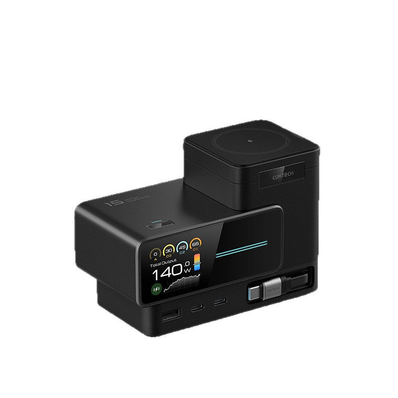 Chargeur de bureau multifonctionnel 6-en-1 140W pour PC et smartphones