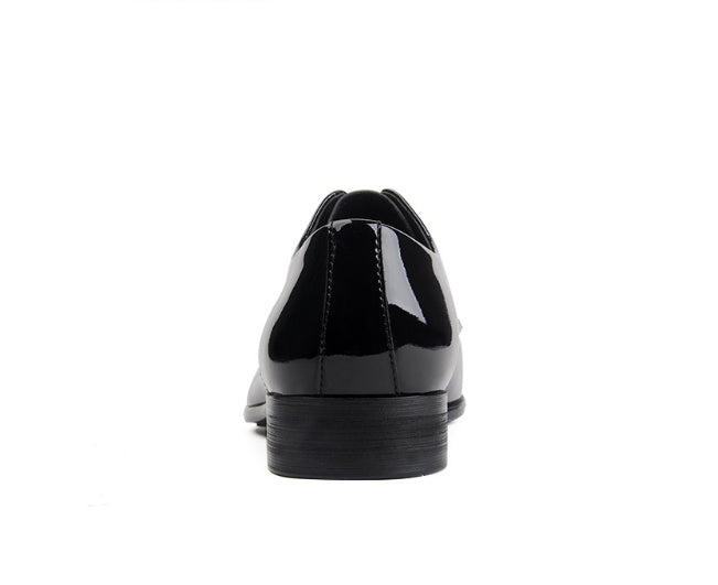Cuir Dentelle-up Glossy Chaussures de mariage Cuir Pointé-orteil
