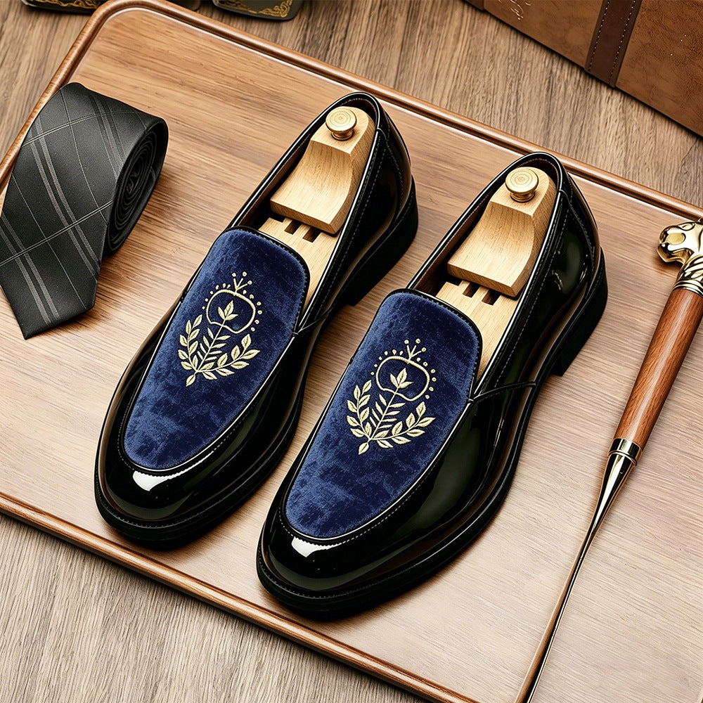Chaussures homme brodées à clips en grandes tailles
