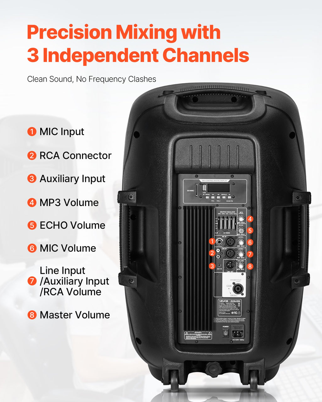 2 X 15 Dans haut-parleurs Portable PA System 2000W Mixer Bluetooth Mic pour DJ Party