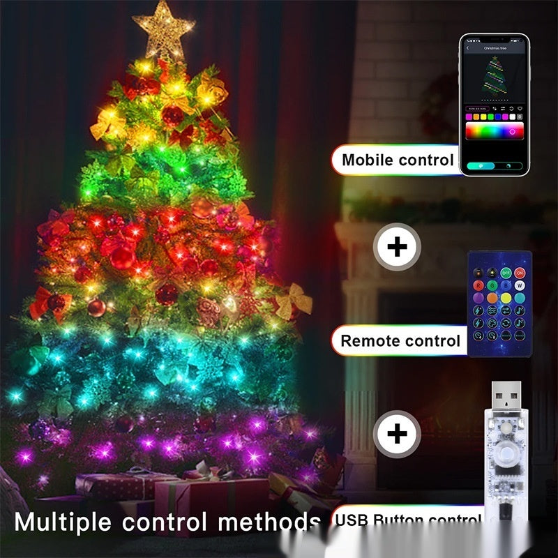 5v Corde de fil en caoutchouc USB Bluetooth arbre de Noël Ambiance Light