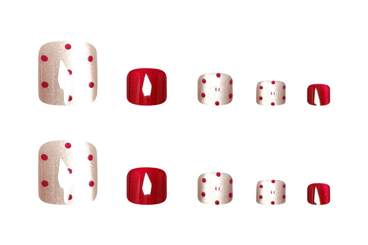 Stickers Aiguilles Rectangulaires courtes 24-pièces Red Dot Appuyez sur Type d'Oeil de Chat-Oeil Pour orteils