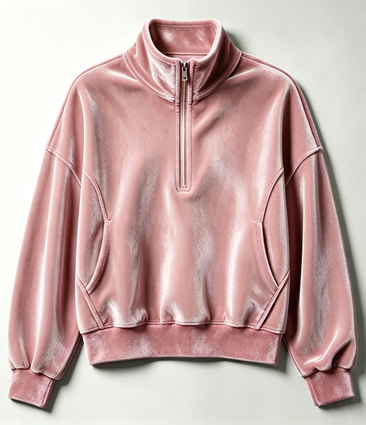 Chandails unisexe Velvet-Fabric avec collier