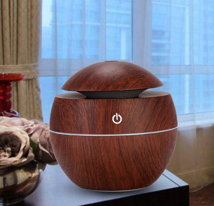 Mini humidificateur d'air rond de grain de bois portable
