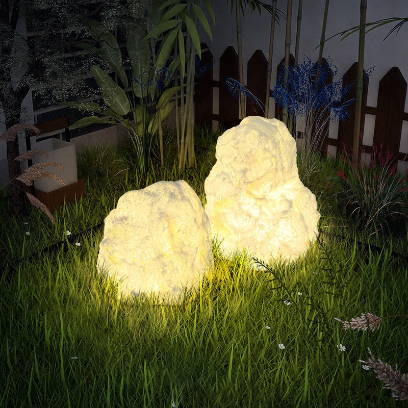 Outdoor Waterproof Courtyard Garden Villa Stone Resin Lampe de sol imperméable