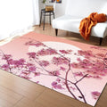 Pastel Cerise Blossom Et Crescent Lune Non-dérapant Flannel Floor Mat Maison Rug Décoration