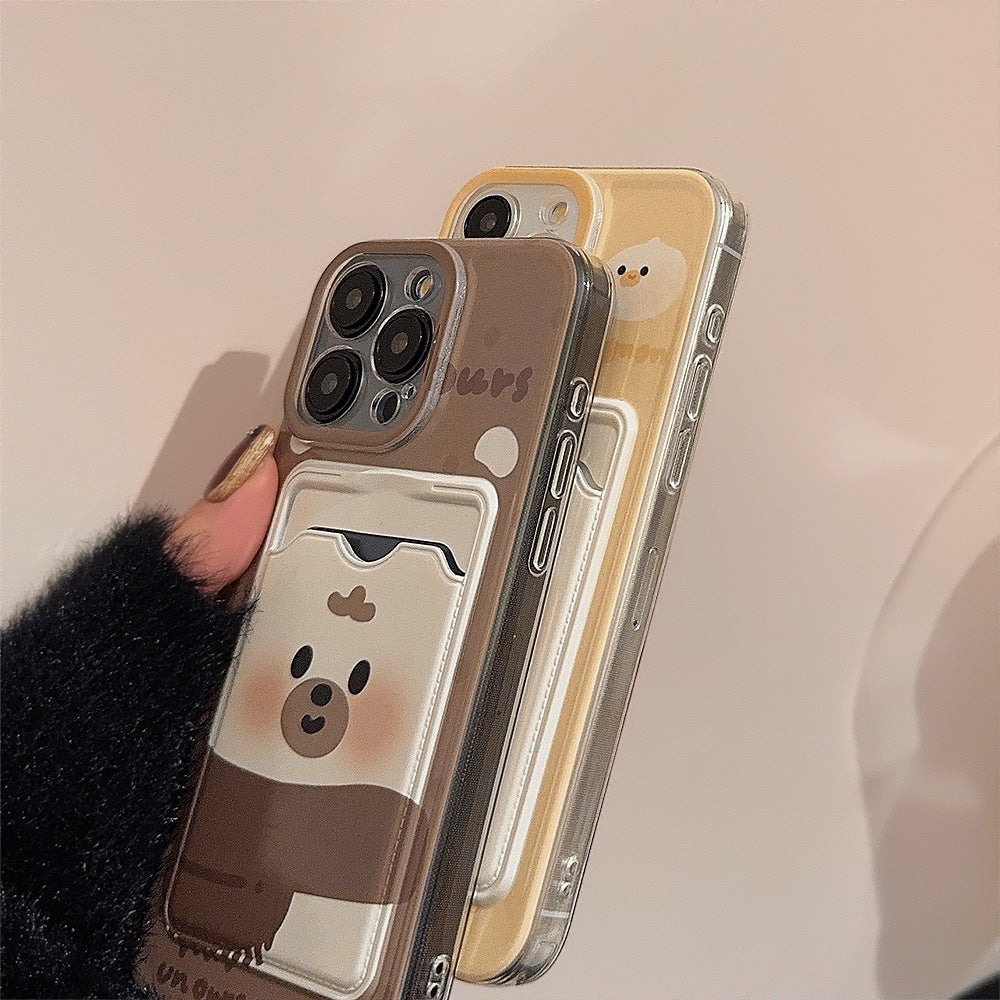 Porte-cartes mignon Sets boîtier de téléphone pleine couverture transparente