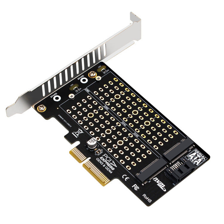 PH42 M2 NVMe NGFF SSD vers PCIE SATA Dual Disk Transfer Support de carte étendu MKey BKey