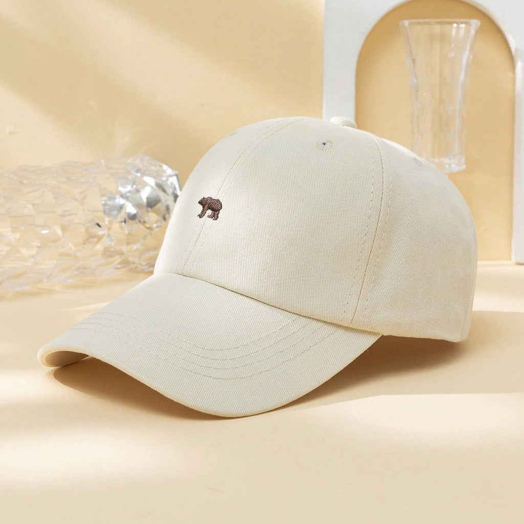 Les hommes et les femmes de Matching Light-Gray Brodé Style d'ours simple Casual Sporty Soft Top