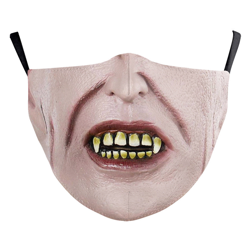 Halloween impression numérique drôle Horreur visage double couche masque de poussière