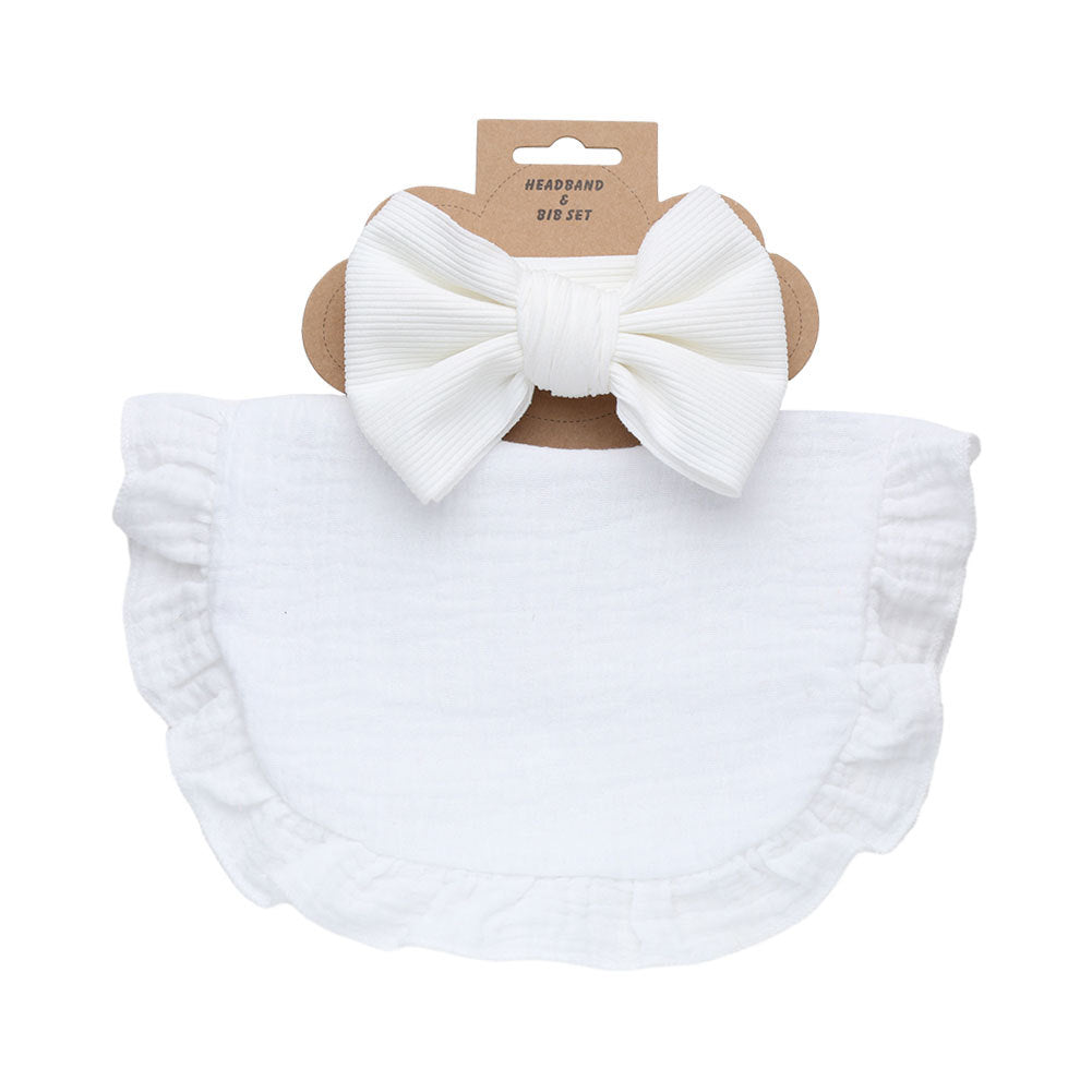 Pure Color Ruffles Serviette Salive pour Enfants