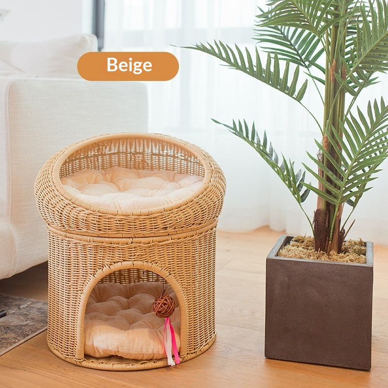 Lit pour animaux de compagnie chaud Double-Layer Grand lit pour chat d'espace