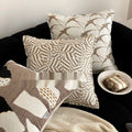 Manzhen Nordic Skin-Tone Woven Jacquard Rétro Résumé Canapé Coussin