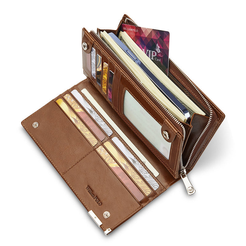 Cash Bag Cowhide Portefeuille Grande capacité