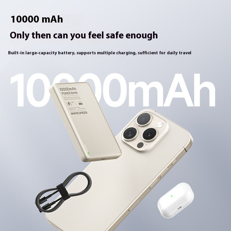 Téléphone portable magnétique transparent ultra-mince 15W Portable Wireless Power Bank