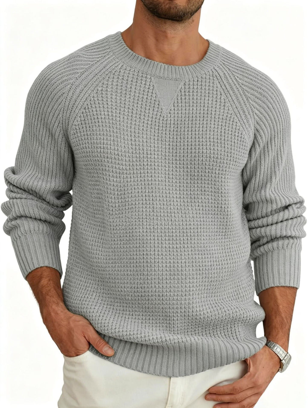 Pull à manches longues polyvalent avec une ligne ronde