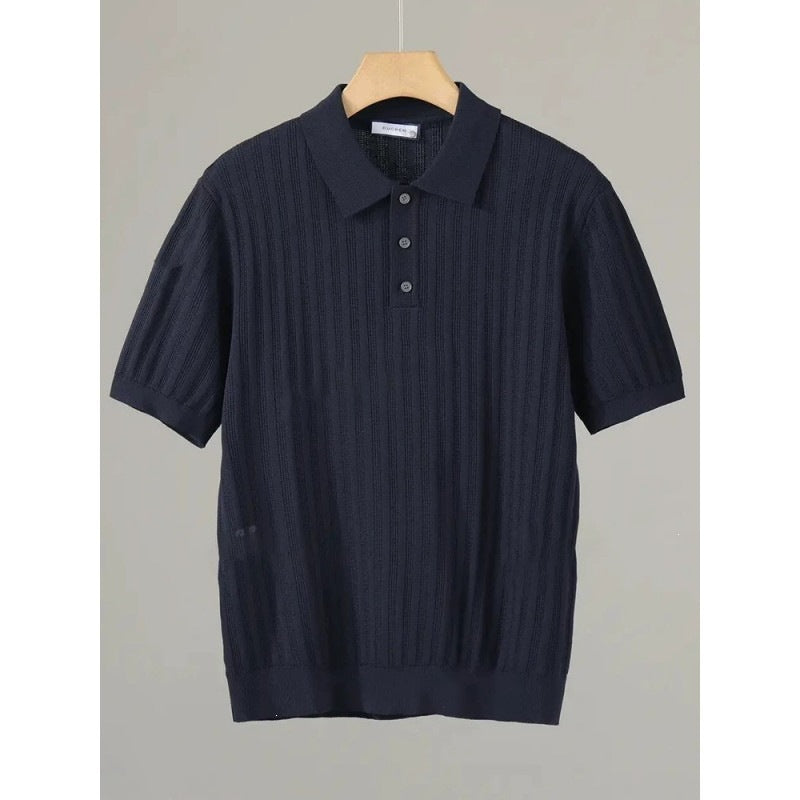 Trendy men's short-sleeved sweater