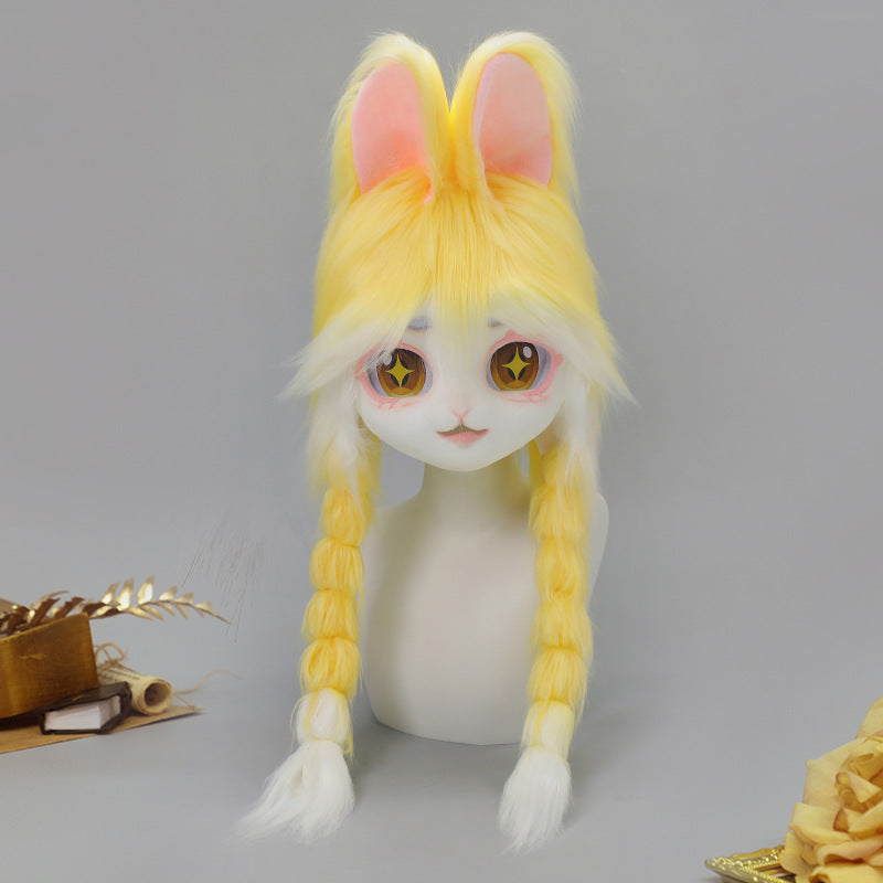 Tête d'animal en peluche de fourrure