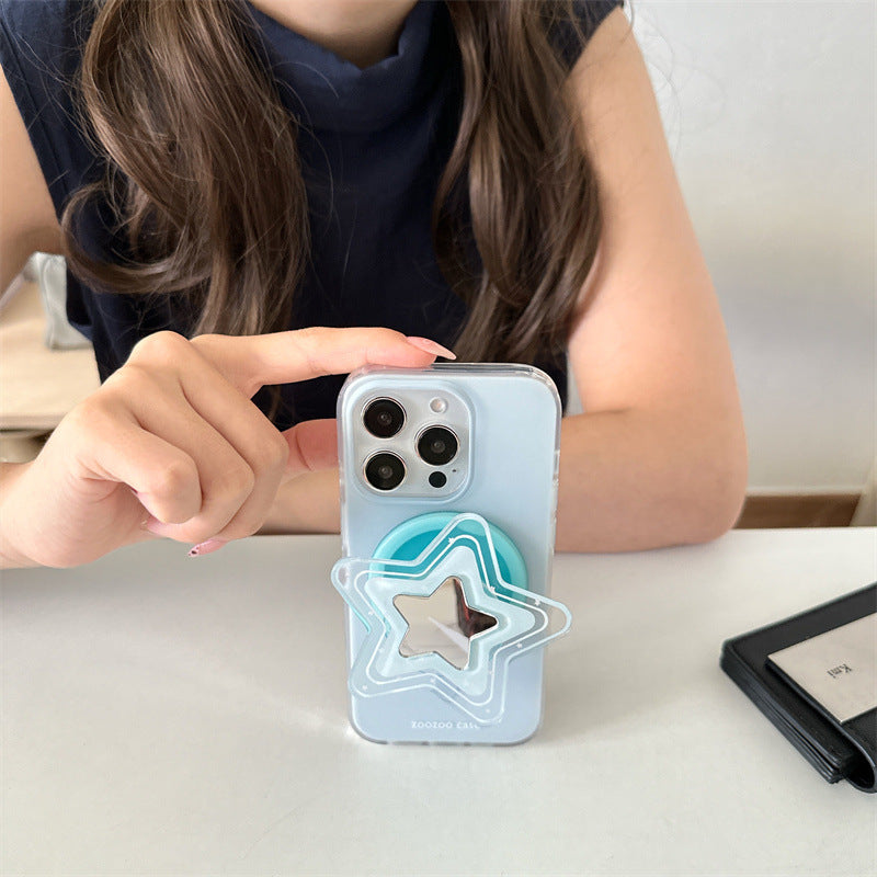 Magnetic jaune et bleu étoile étui de protection de téléphone cartoon