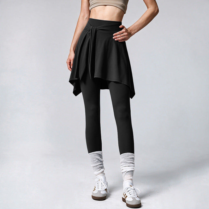 Skort de yoga en deux-pièces pour les femmes ajusté et respirant