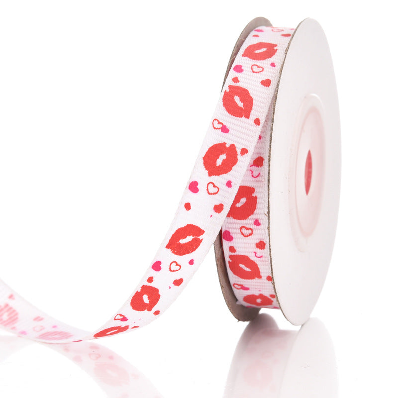 Emballage Ribbon Love Pattern Fleurs Ribbon Mariage Célébration Décoration Ribbon