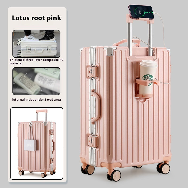 Grande capacité Travel Aluminium Frame Password Bagage