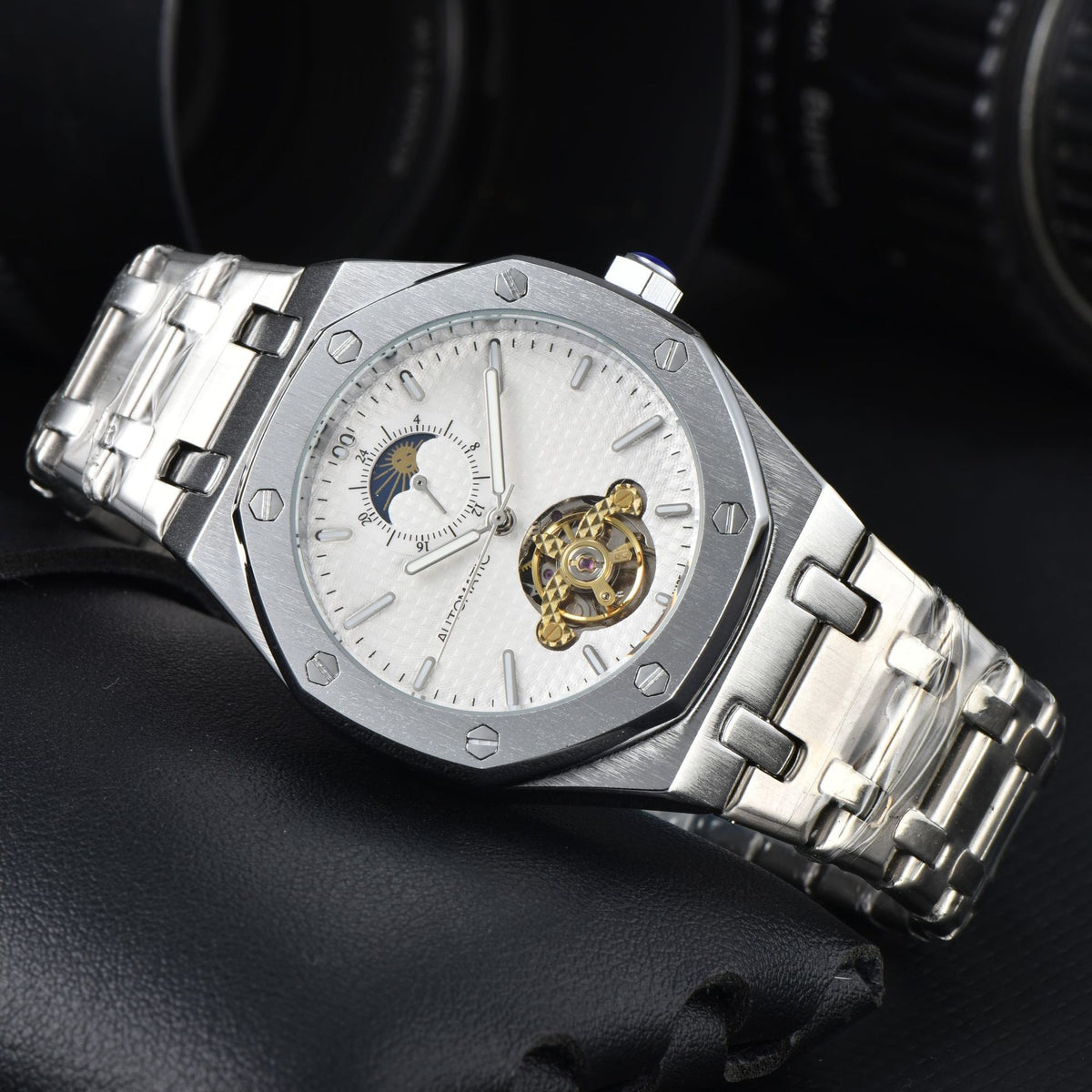 Montre Tourbillon mécanique multifonctionnelle pour hommes