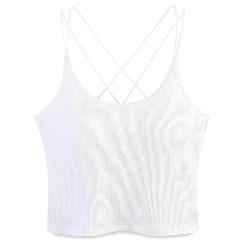 Été Sexy Chaud étourdissant Cross back Sheer sanglé Back beauté Camisole