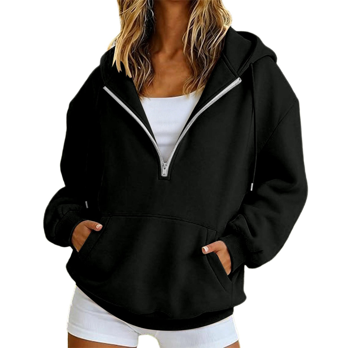European and American-style Pocket Hoodie manches longues pour femmes