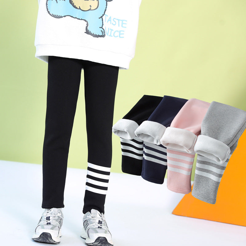 Leggings épais doublés de polaire d'hiver pour les filles