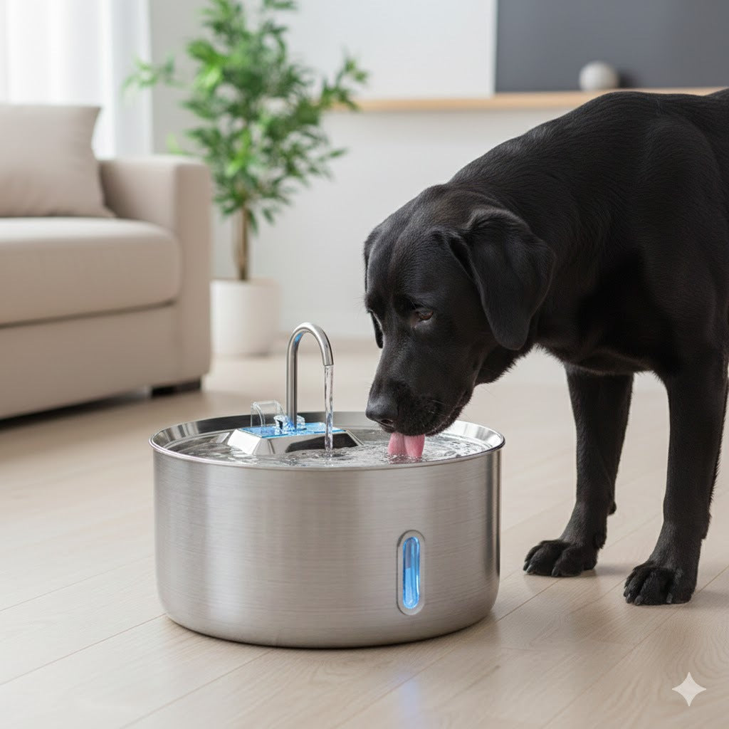 Distributeur d'eau pour animaux de compagnie en acier inoxydable