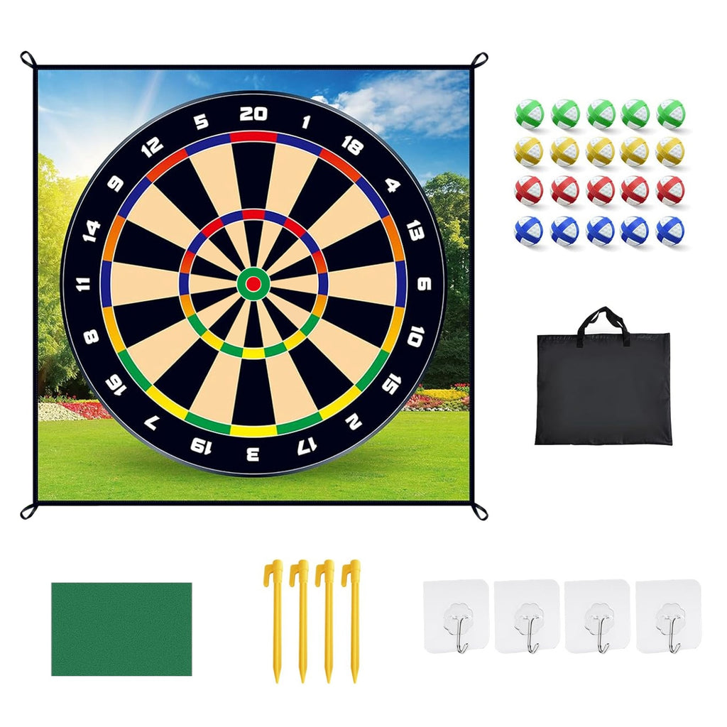 Golf Chipping Dart Jeu Mat Set avec 20 balles collantes au sol Stakes Crochets suspendus portant