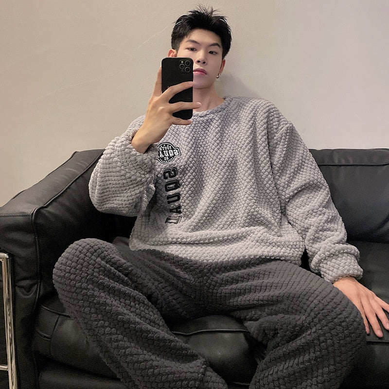 Pyjama d'hiver en peluche pour hommes