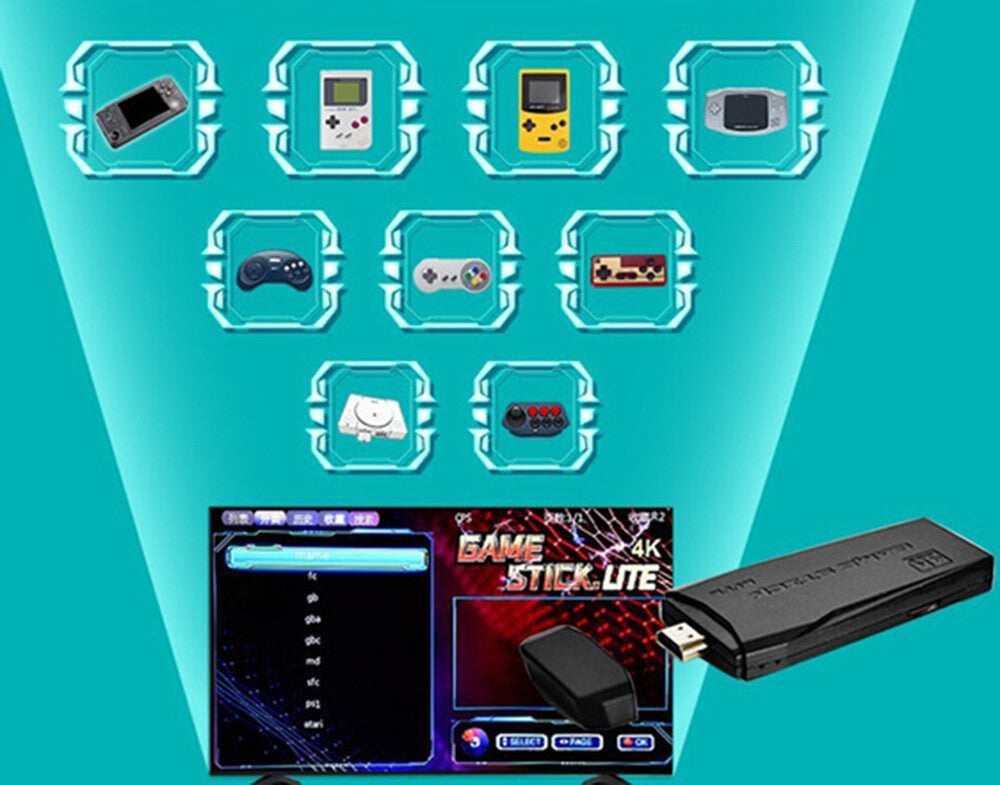 Console de jeu vidéo 20000 Kit de console de jeux rétro avec 2 contrôleurs sans fil Nouveau