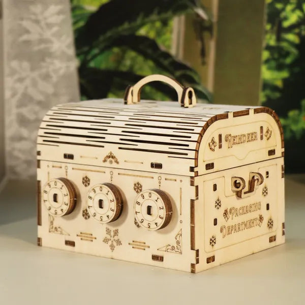3D Puzzle en bois bricolage Boîte au trésor Modèle de construction Kits Cerveau Projets pour adultes Chri