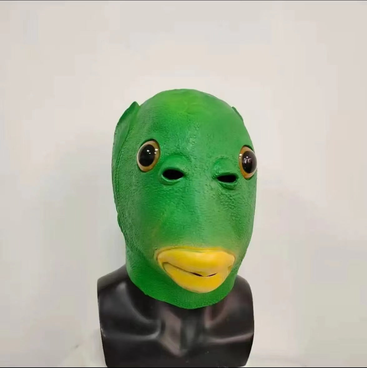 Internet Célébrité Masque de latex Funny Green Fish Head Cover